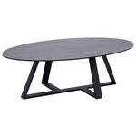 COUCHTISCH Sicherheitsglas 120/70/38 cm oval Grau, Schwarz  - Schwarz/Grau, Design, Glas/Keramik (120/70/38cm) - Novel