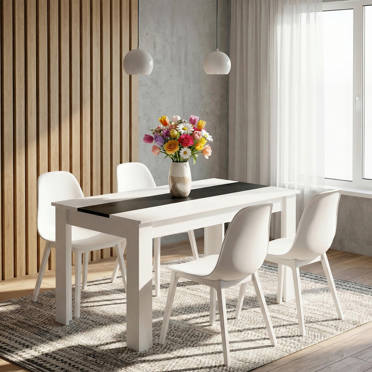 ESSTISCH      - Anthrazit/Weiß, MODERN, Holzwerkstoff (140/80/75cm) - MID.YOU