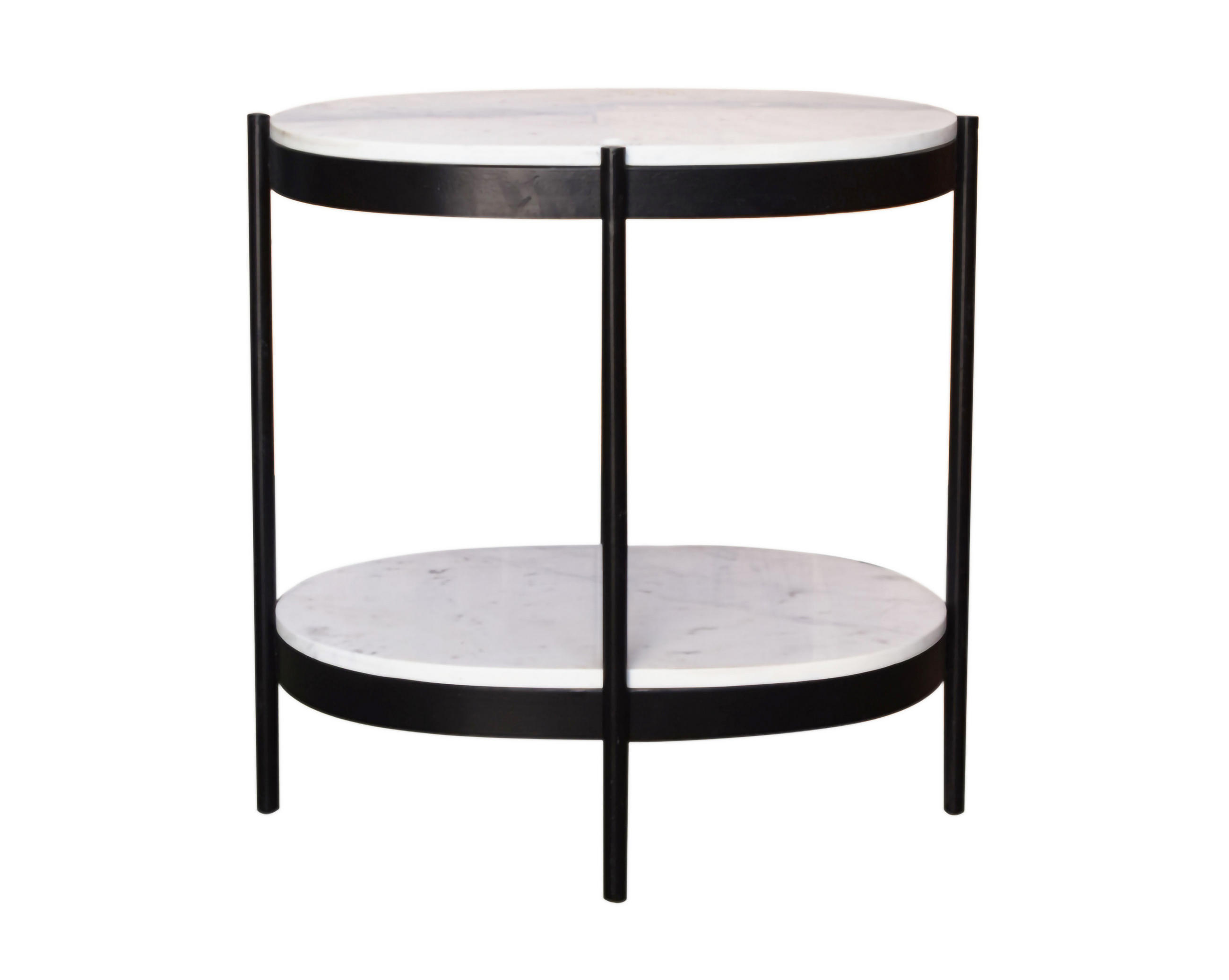 POMOĆNI STOLIĆ crna, bijela  metal, kamen   - bijela/crna, Trend, kamen/metal (59/44/59cm) - Carryhome