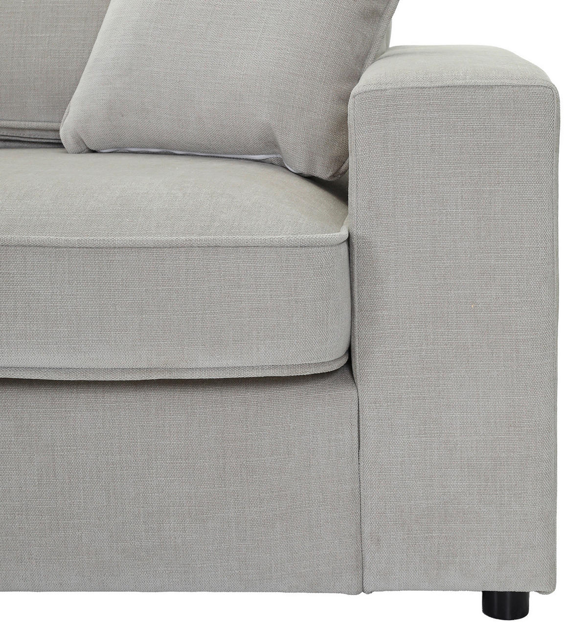 ECKSOFA  in Flachgewebe Grau Zierkissen, Rückenkissen, Rücken echt  228/307 cm  - Schwarz/Grau, MODERN, Kunststoff/Textil (228/307cm) - Carryhome