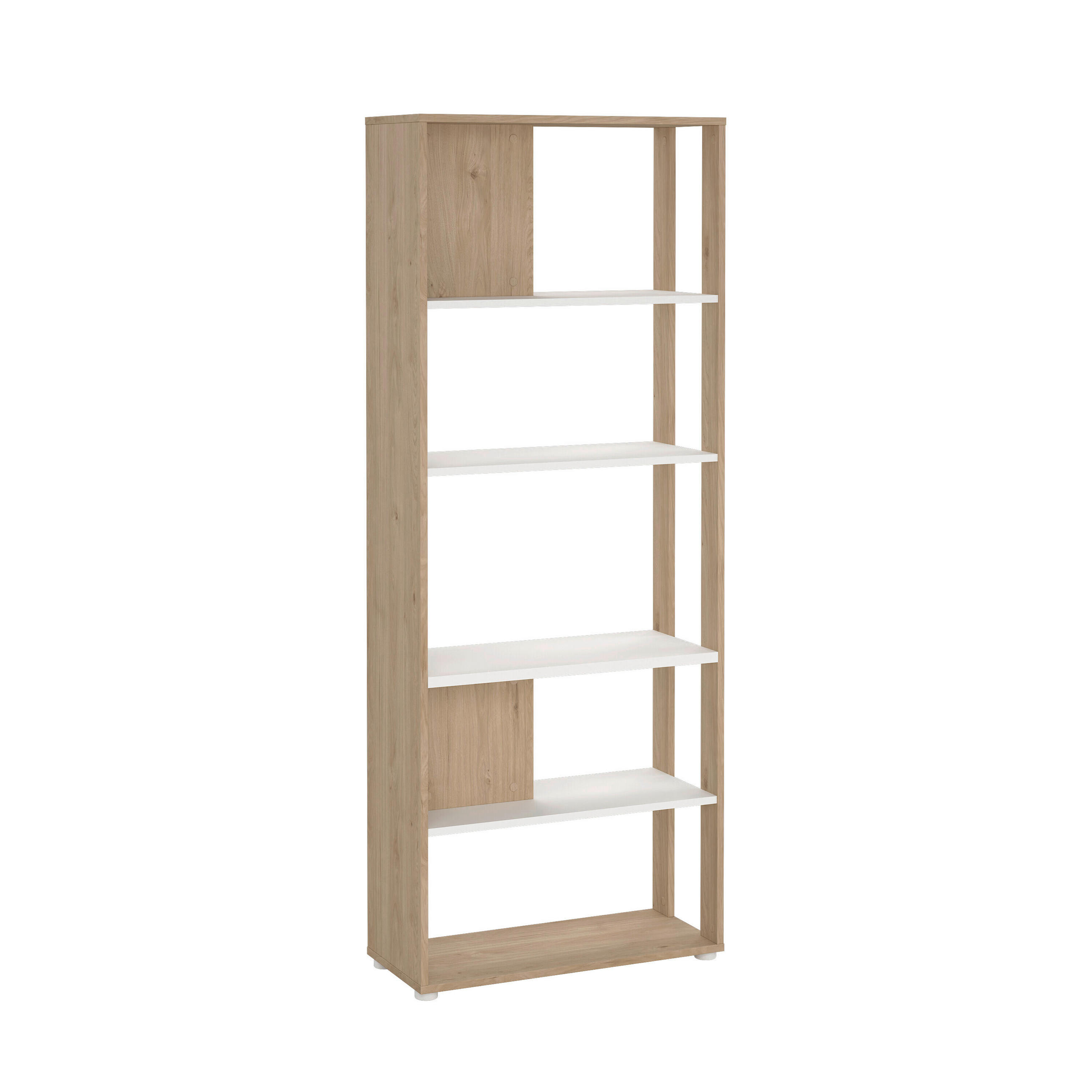 REGAL  79,6/204,7/34,3 cm Weiß, Eichefarben  - Eichefarben/Weiß, MODERN, Holzwerkstoff (79,6/204,7/34,3cm) - MID.YOU