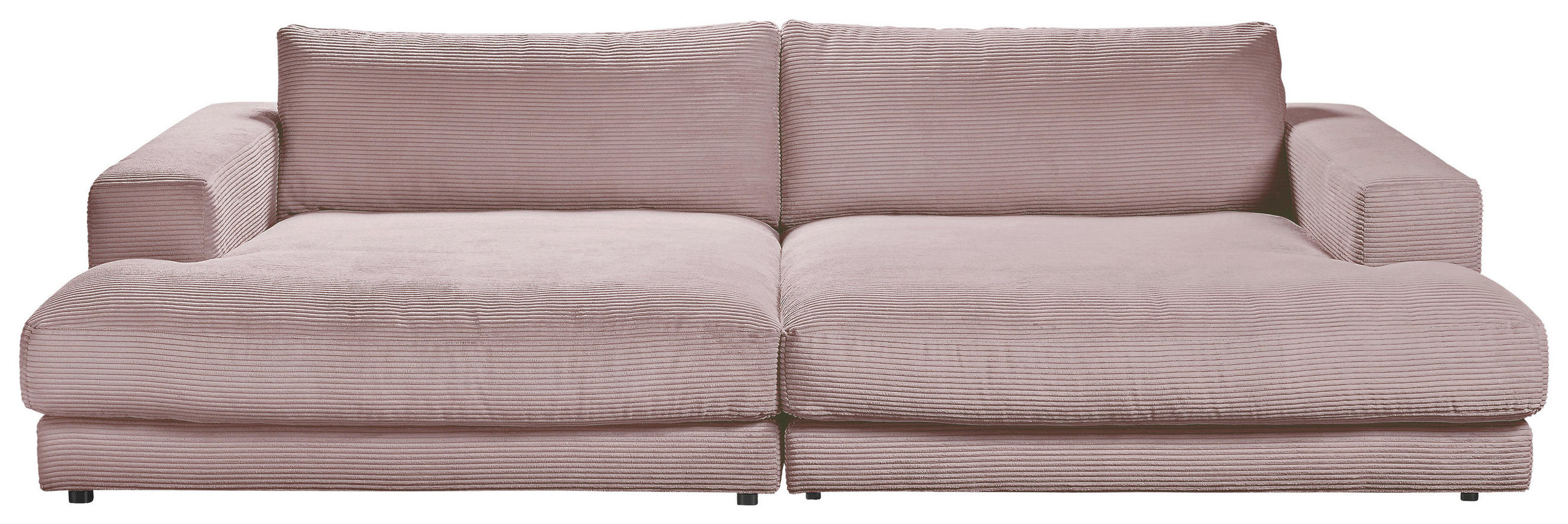 MEGASOFA in Cord Rosa  - Schwarz/Rosa, Design, Kunststoff/Textil (290/86/170cm) - Pure Home Lifestyle