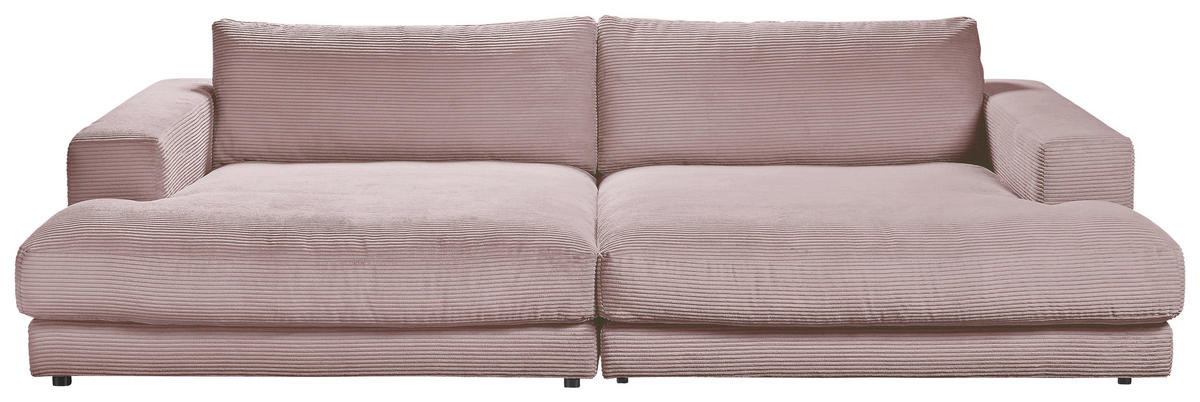 MEGASOFA in Cord Rosa  - Schwarz/Rosa, Design, Kunststoff/Textil (290/86/170cm) - Pure Home Lifestyle