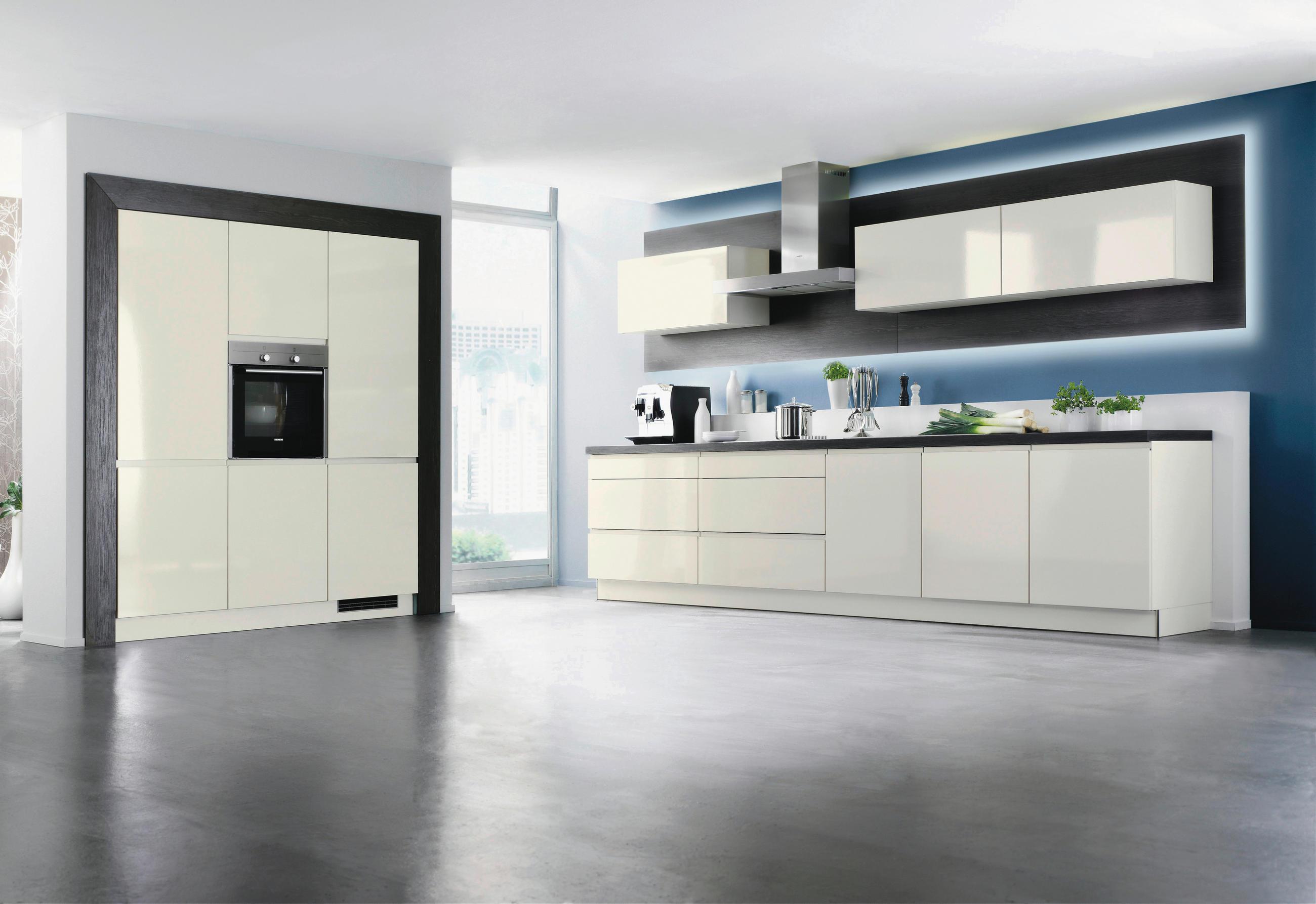 Bucătărie La Comandă   - magnolie, Design, material pe bază de lemn - Dieter Knoll