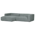 ECKSOFA Hellblau Chenille  - Schwarz/Hellblau, Design, Kunststoff/Textil (175/280cm) - Landscape
