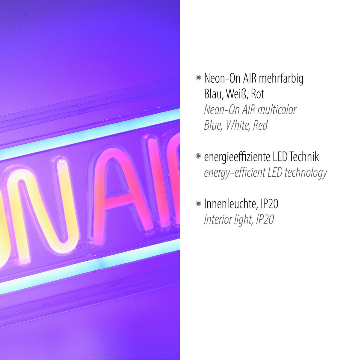 LED-DEKOLEUCHTE Neon-Onair 23/4/12,7 cm   - Design, Kunststoff (23/4/12,7cm)