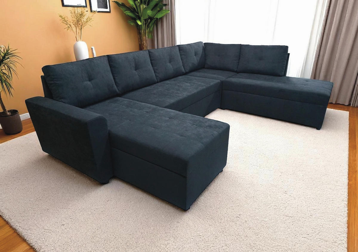 WOHNLANDSCHAFT TERMOLI Anthrazit Jacquard  - Anthrazit/Schwarz, Design, Kunststoff/Textil (155/297/212cm) - MID.YOU