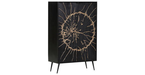 HIGHBOARD  in 90/140/40 cm  - Goldfarben/Schwarz, Design, Holz/Metall (90/140/40cm) - Landscape