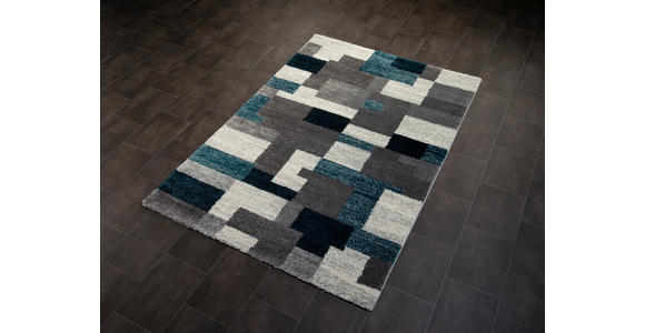 WEBTEPPICH 240/290 cm Astor Grid Grau, Petrol  - Petrol/Grau, Design, Textil (240/290cm) - Novel