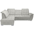 ECKSOFA Beige Chenille  - Chromfarben/Beige, KONVENTIONELL, Kunststoff/Textil (205/260cm) - Carryhome