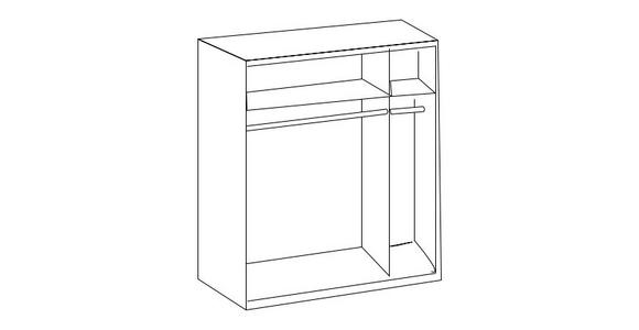 SCHWEBETÜRENSCHRANK in Weiß, Eiche Artisan - Schwarz/Weiß, Design, Holzwerkstoff/Metall (135/199/58cm) - Carryhome
