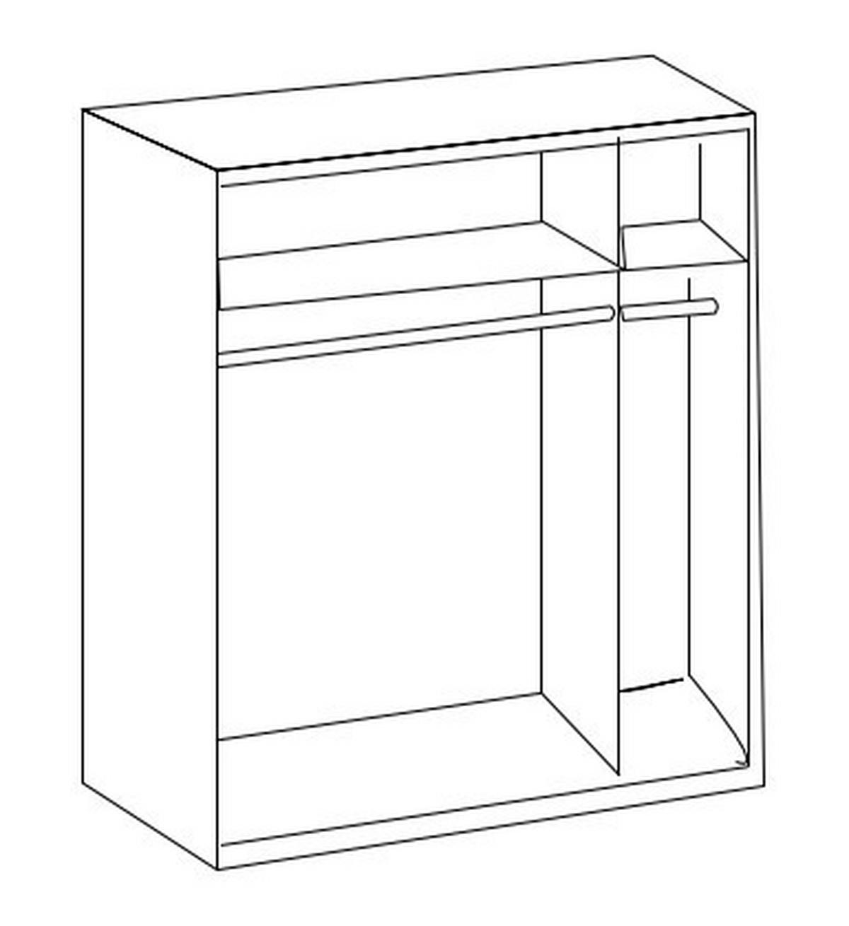 SCHWEBETÜRENSCHRANK in Weiss, Eiche Artisan  - Weiss/Schwarz, Design, Holzwerkstoff/Metall (135/199/58cm) - Carryhome