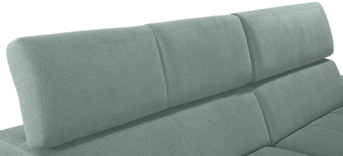 ECKSOFA in Velours Grün  292/183 cm  - Silberfarben/Grün, Design, Holz/Textil (292/183cm) - Livetastic