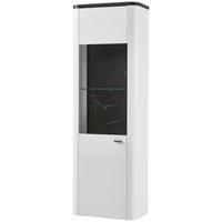 VITRINE Weiß, Dunkelgrau  69/206,6/37,4 cm  - Dunkelgrau/Schwarz, Design, Glas/Holzwerkstoff (69/206,6/37,4cm) - Xora