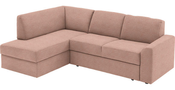 ECKSOFA in Webstoff Hellrot  165/224 cm  - Hellrot/Schwarz, KONVENTIONELL, Kunststoff/Textil (165/224cm) - Xora