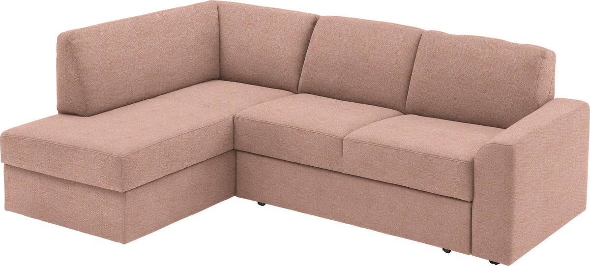 ECKSOFA in Webstoff Hellrot  - Hellrot/Schwarz, Konventionell, Kunststoff/Textil (165/224cm) - Xora