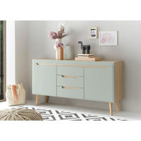SIDEBOARD  in 160/83/40 cm  - Eichefarben/Grün, Design, Holzwerkstoff (160/83/40cm) - MID.YOU