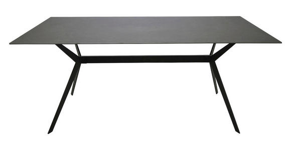 ESSTISCH in Glas, Keramik, Metall 180/90/75 cm - Schwarz/Grau, Design, Glas/Keramik (180/90/75cm) - Hom`in