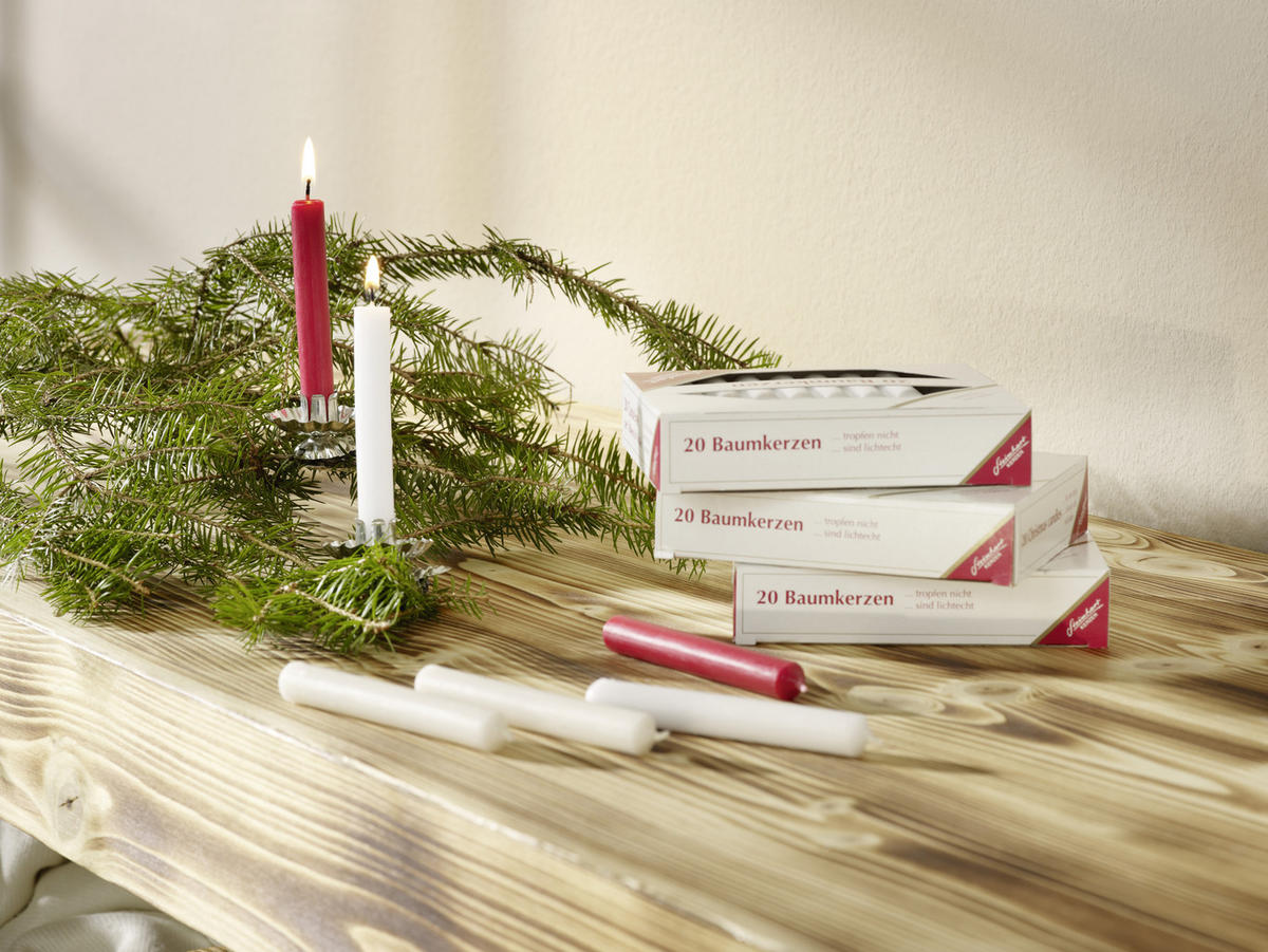 CHRISTBAUMKERZE  - Rot, KONVENTIONELL (1,3/9,5cm)