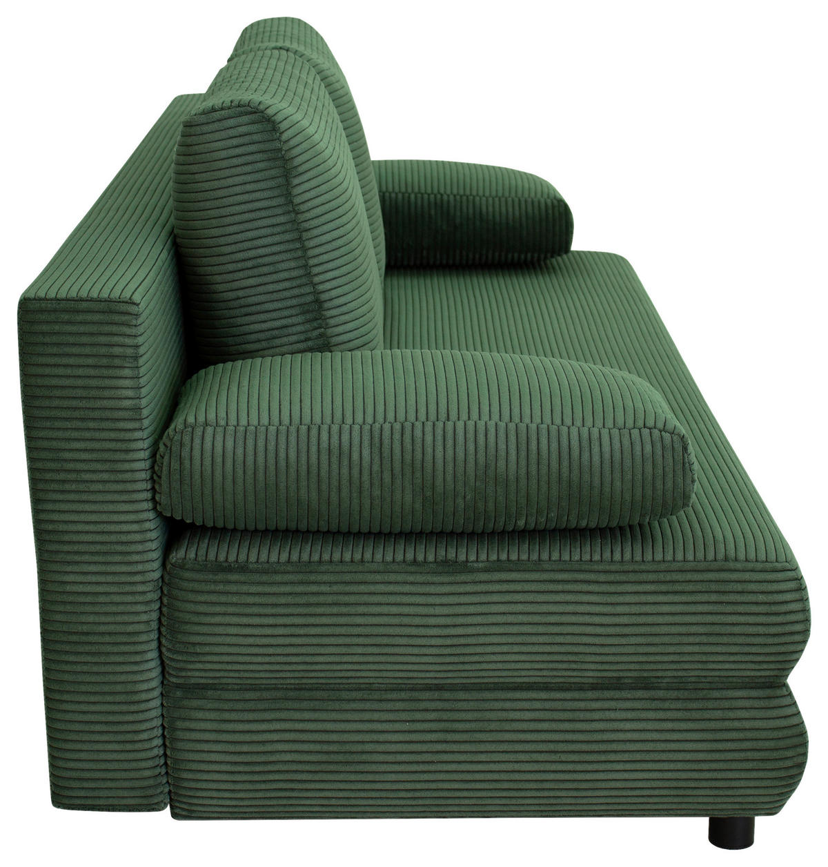 SCHLAFSOFA Cord Grün  - Schwarz/Grün, Design, Kunststoff/Textil (197/77/81cm) - home24