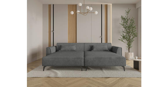 BIGSOFA  in Chenille Dunkelgrau  - Hellbraun/Dunkelgrau, MODERN, Textil/Metall (300/80/190cm) - Carryhome