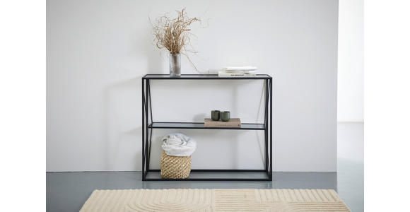 KONSOLENTISCH Grau, Schwarz - Schwarz/Grau, Trend, Glas/Metall (100/30/80cm) - Xora