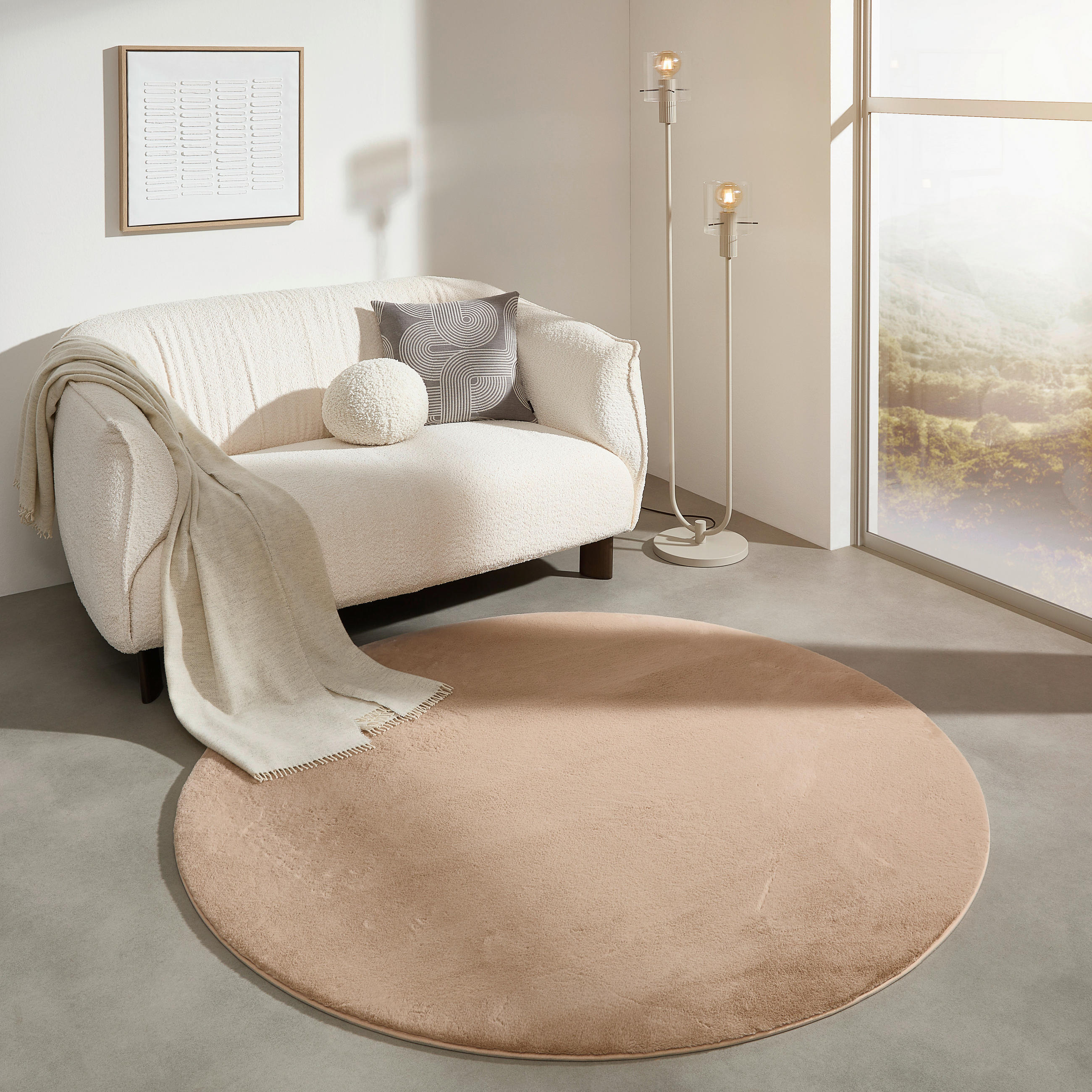 HOCHFLORTEPPICH 200 cm  - Sandfarben, Design, Textil (200cm) - Novel