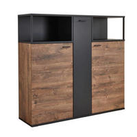 HIGHBOARD  in 150/140/44 cm  - Dunkelgrau/Eichefarben, KONVENTIONELL, Holzwerkstoff/Kunststoff (150/140/44cm) - Cantus