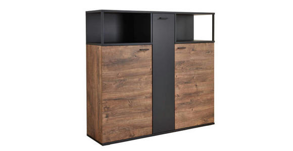 HIGHBOARD 150/140/44 cm  - Dunkelgrau/Eichefarben, KONVENTIONELL, Holzwerkstoff/Kunststoff (150/140/44cm) - Cantus