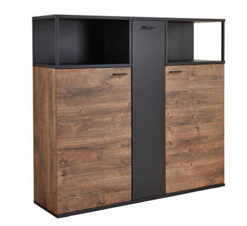 Cantus Highboard Bastia Eiche, Dunkelgrau 150x140x44 cm