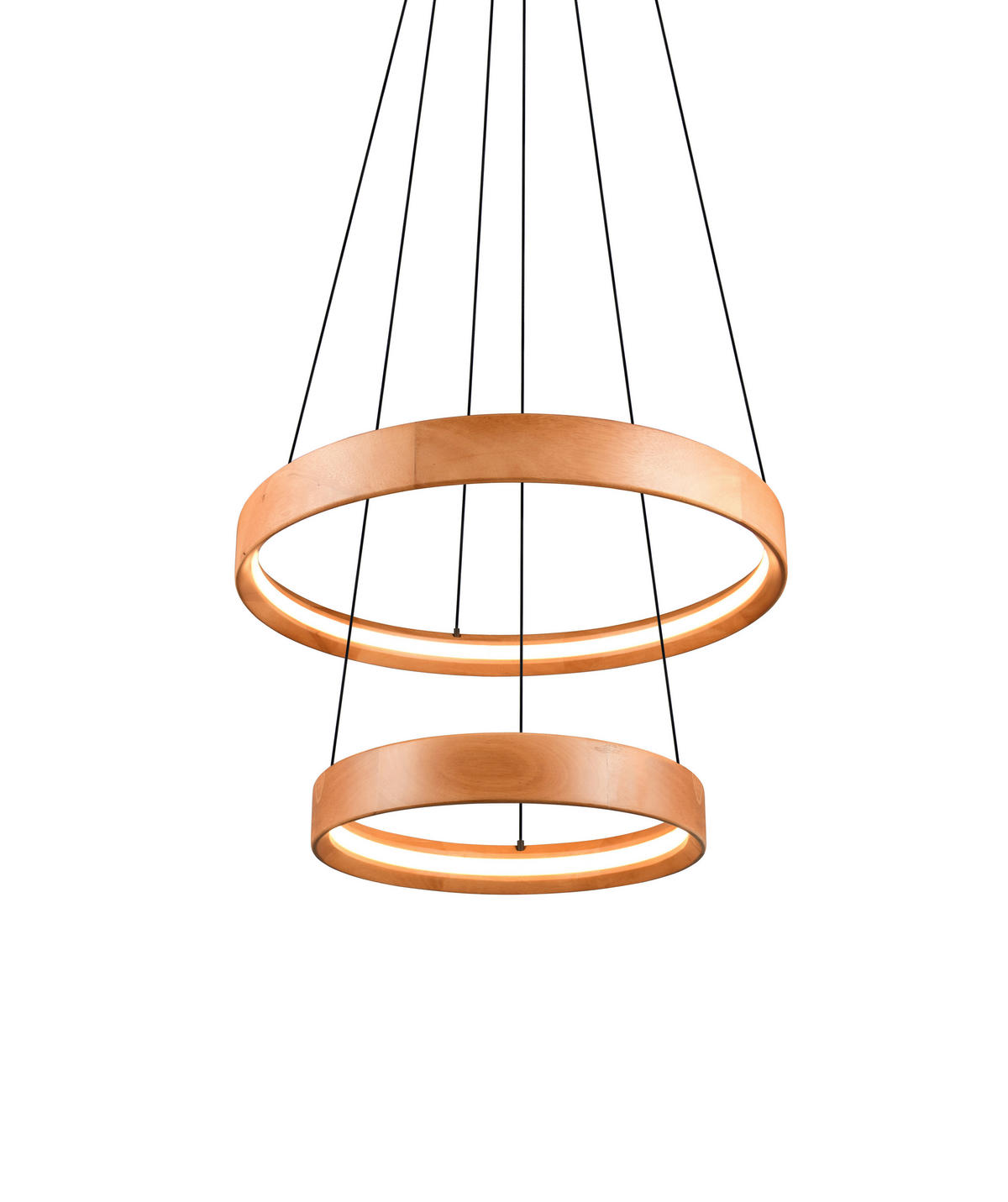 LED-PENDELLEUCHTE Lynwood 60/150 cm   - Schwarz/Braun, Design, Holz/Metall (60/150cm) - Trio Leuchten