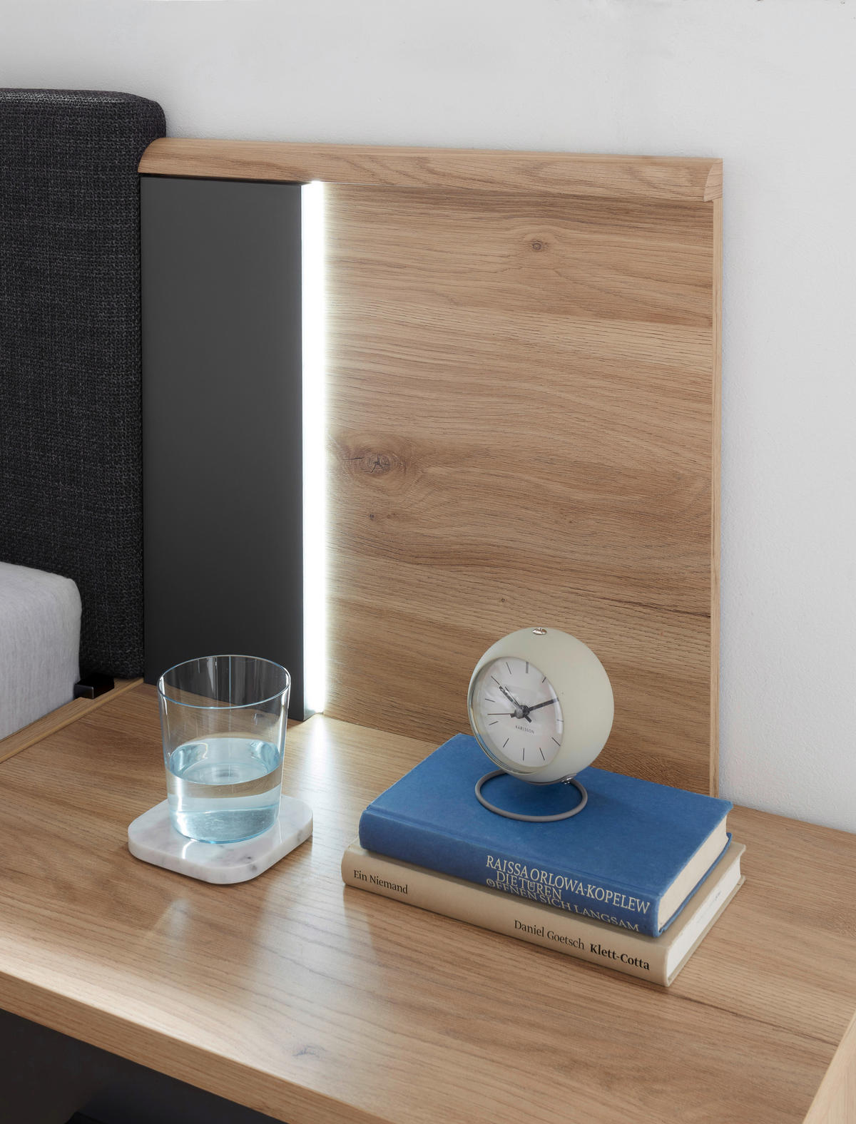 BETTANLAGE 180/200 cm  in Graphitfarben, Eichefarben   - Eichefarben/Graphitfarben, Basics, Holzwerkstoff (180/200cm) - Livetastic