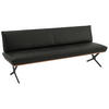SITZBANK 214/88/66 cm  in Anthrazit, Schwarz, Nussbaumfarben  - Anthrazit/Nussbaumfarben, Design, Holz/Textil (214/88/66cm) - Koinor