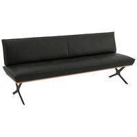 SITZBANK in Holz, Textil Anthrazit, Schwarz, Nussbaumfarben  - Anthrazit/Nussbaumfarben, Design, Holz/Textil (194/88/66cm) - Koinor
