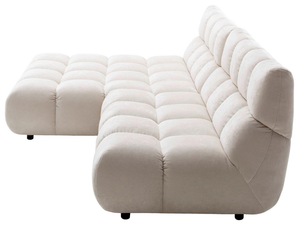 ECKSOFA Chenille Naturfarben  - Schwarz/Naturfarben, Design, Kunststoff/Textil (178/293cm) - Pure Home Lifestyle