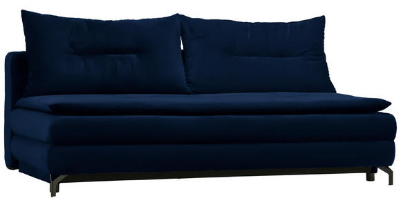 SCHLAFSOFA in Flachgewebe Dunkelblau - Schwarz/Dunkelblau, MODERN, Textil/Metall (208/73/92/102cm) - Novel