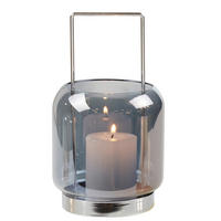 MÉCSESTARTÓ - szürke, Basics, Üveg/fém (12/22cm) - Ambia Home