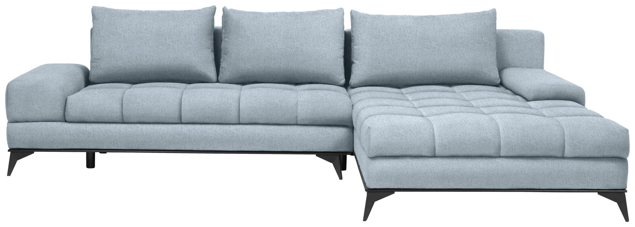 ECKSOFA Türkis Webstoff  - Türkis/Schwarz, Design, Textil/Metall (315/212cm) - Carryhome