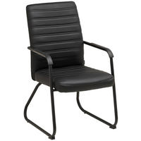 BESUCHERSTUHL  in Lederlook Schwarz  - Schwarz, LIFESTYLE, Holz/Kunststoff (55/92/64cm) - Livetastic