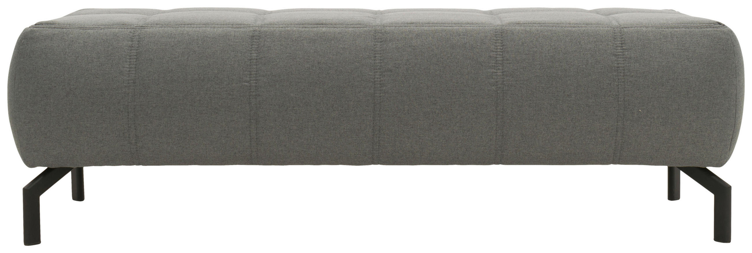 HOCKER Webstoff Grau  - Schwarz/Grau, Design, Textil/Metall (153/45/62cm) - MID.YOU