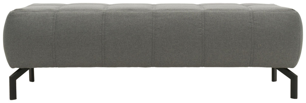 HOCKER in Textil Grau  - Schwarz/Grau, Design, Textil/Metall (153/45/62cm) - MID.YOU