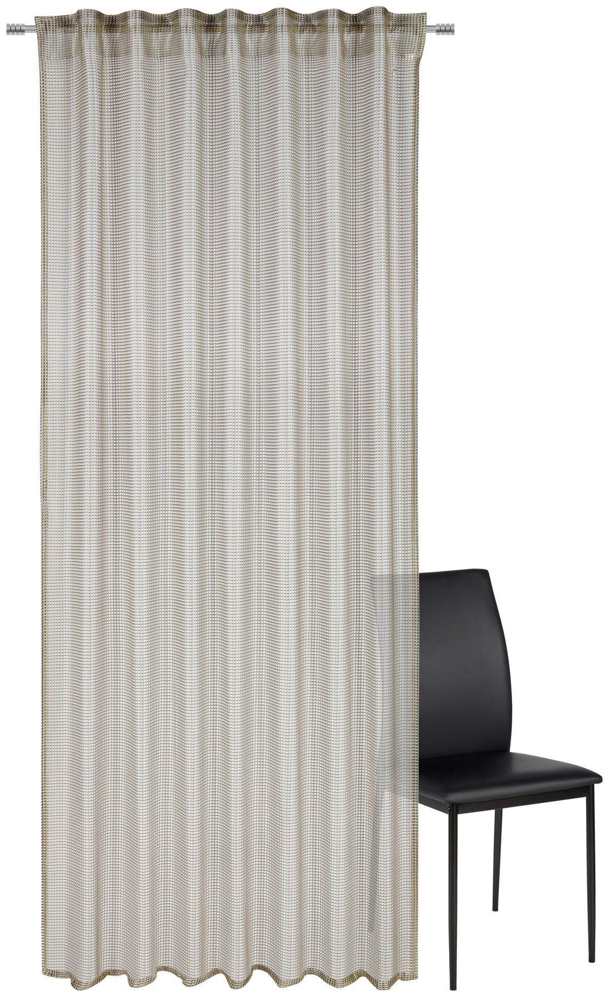 FERTIGVORHANG  transparent  140/245 cm   - Beige/Silberfarben, Design, Textil (140/245cm) - Dieter Knoll