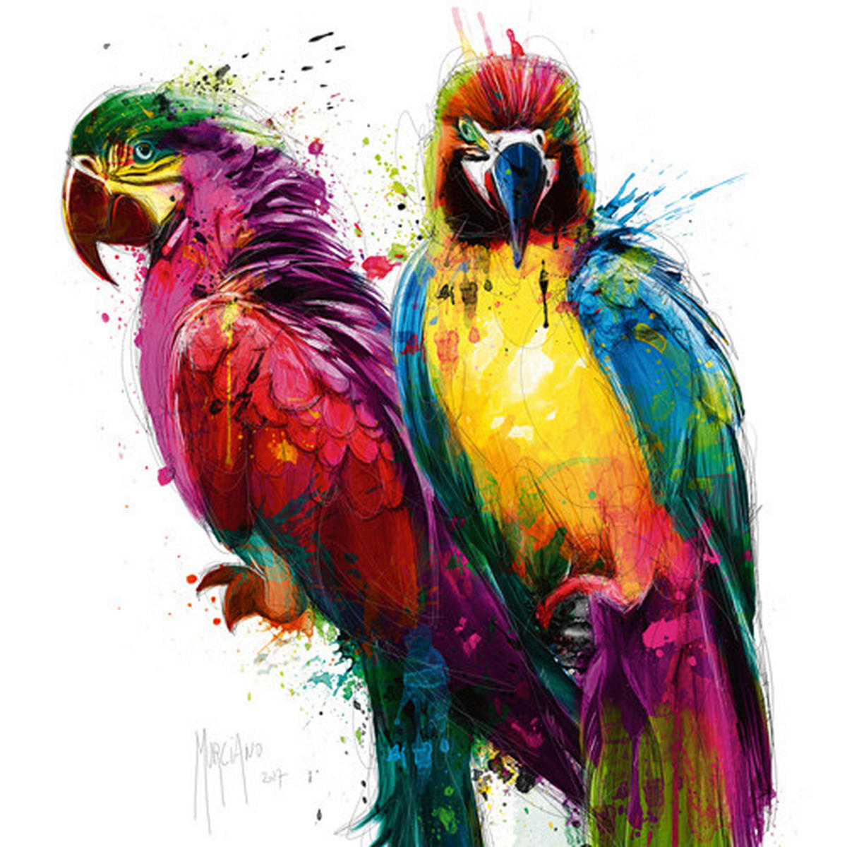 KUNSTDRUCK 14/14 cm  - Weiss/Multicolor, Basics, Papier (14/14cm) - Monee