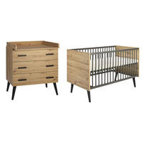 BABYZIMMER Morris Oak  - Anthrazit/Eiche Artisan, Basics, Holz/Holzwerkstoff - Schardt