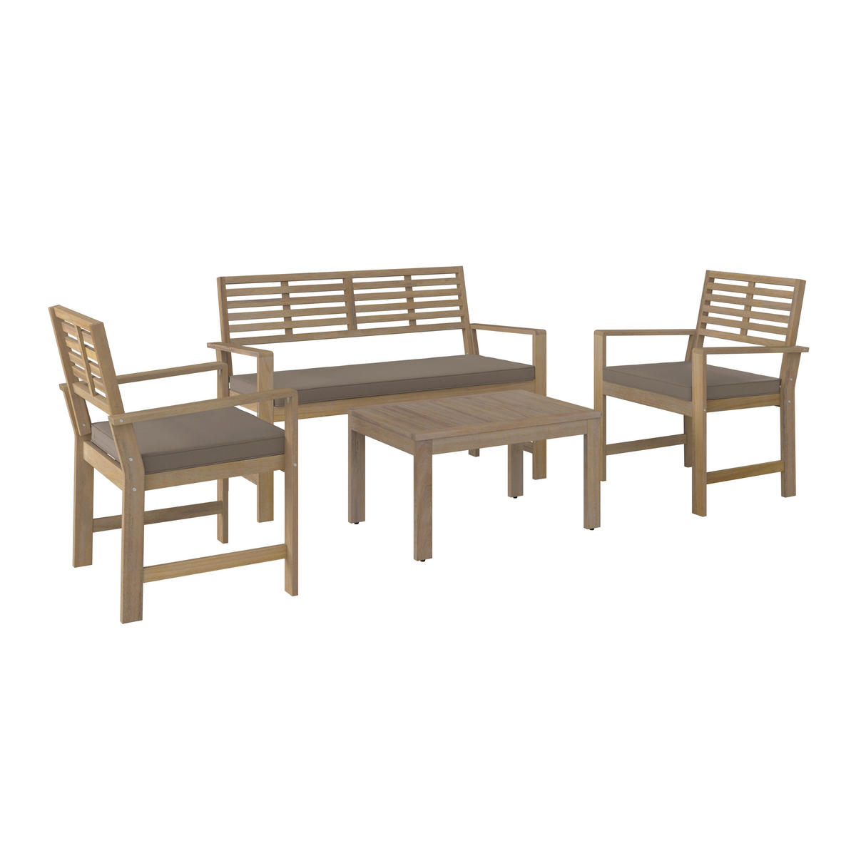 VRTNI SET   drvo  boje bagrema  - boje bagrema/bež, Natur, drvo/tekstil (73/50/40cm) - Ambia Garden