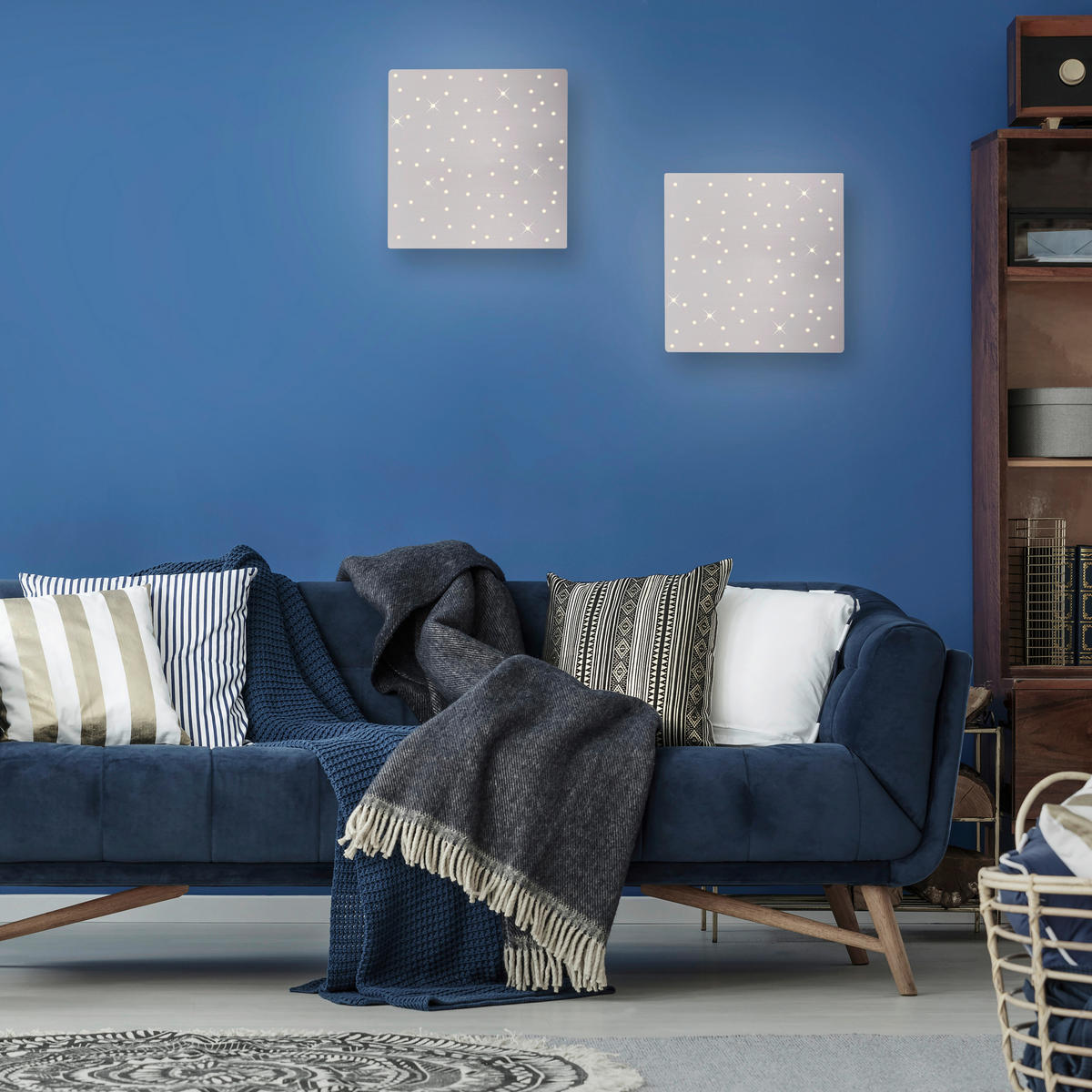 DECKENLEUCHTE Sparkle 45/45/5 cm   - Silberfarben, Design, Metall (45/45/5cm)