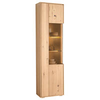 VITRINE Eichefarben  52/205/38 cm  - Eichefarben/Schwarz, Natur, Glas/Holz (52/205/38cm) - Cantus
