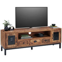 TV-SZEKRÉNY 160/55/40 cm  - barna/fekete, Lifestyle, fa/fém (160/55/40cm) - Landscape