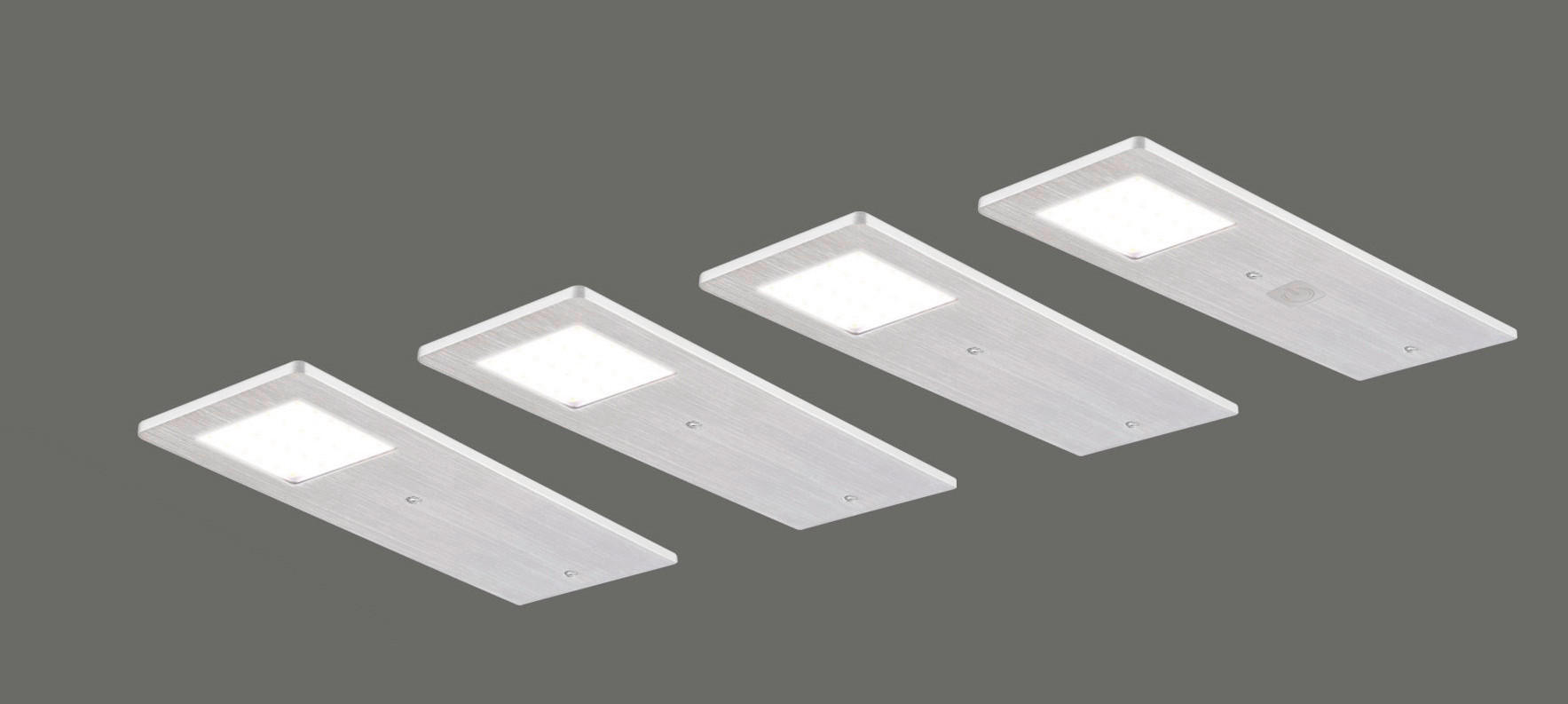 UNTERBAULEUCHTEN-SET 19/0,4/7 cm   - Alufarben, Basics, Metall (19/0,4/7cm)