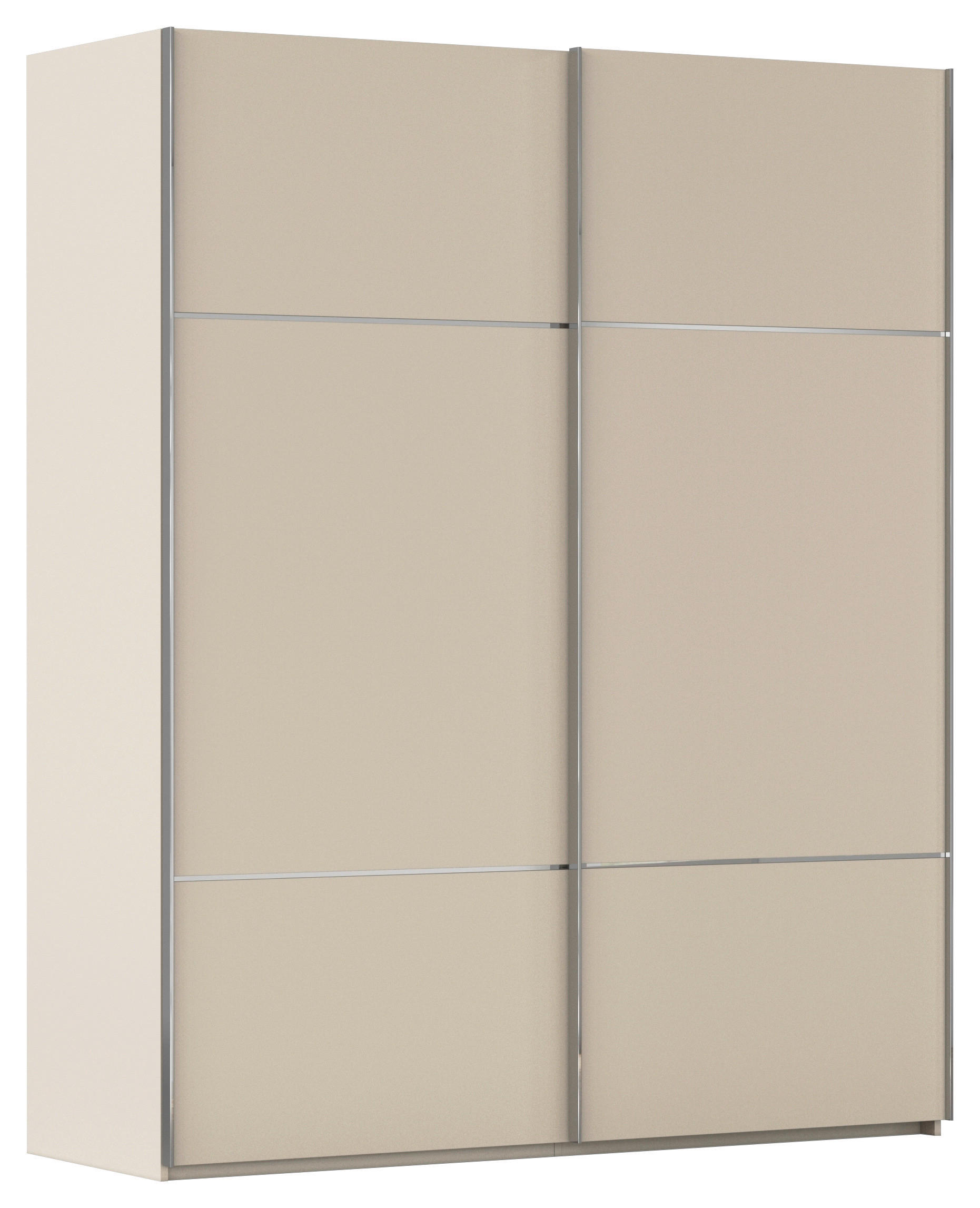 SCHWEBETÜRENSCHRANK in Champagner  - Chromfarben/Champagner, Konventionell, Holzwerkstoff/Metall (162/223/68cm) - Novel